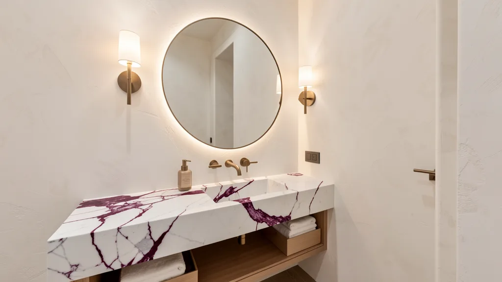 Bathroom — Violet Vein Vanity / Lockin Stone project